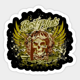 Skull Pilot with Wings Sticker